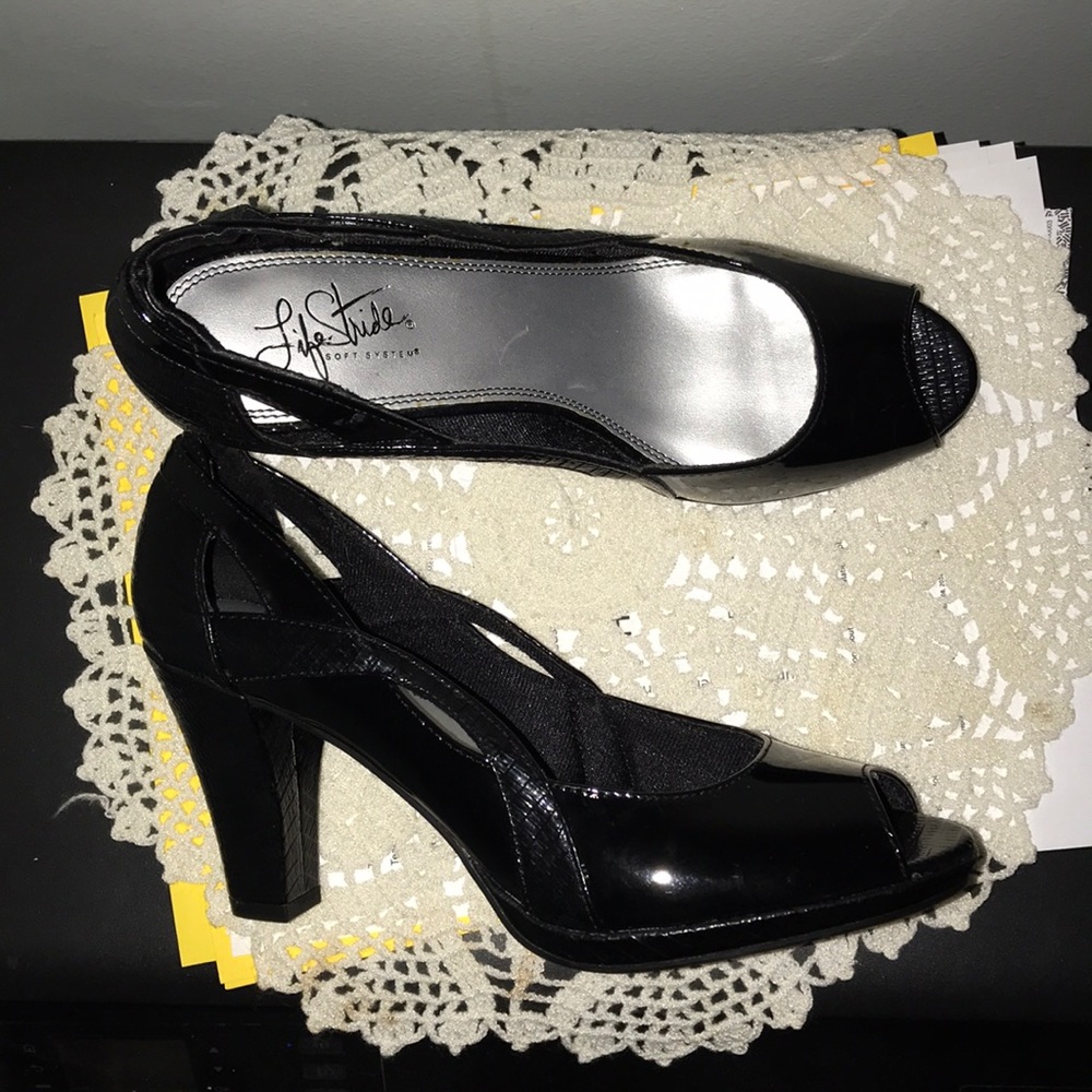 Black Opened Toed Heels